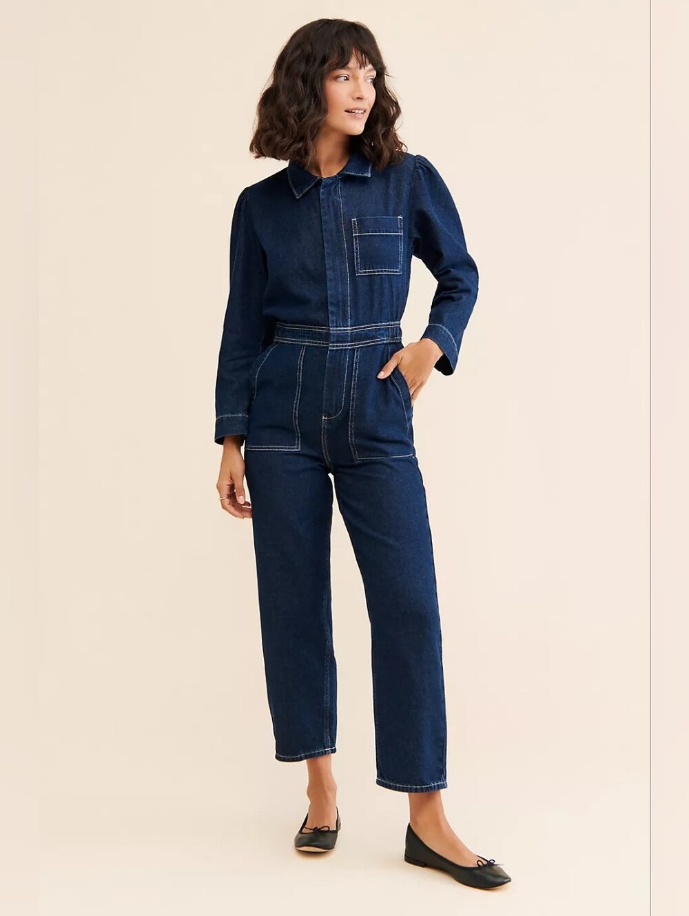 Seventy + Mochi Lorna Denim Jumpsuit Anthropologie US 8